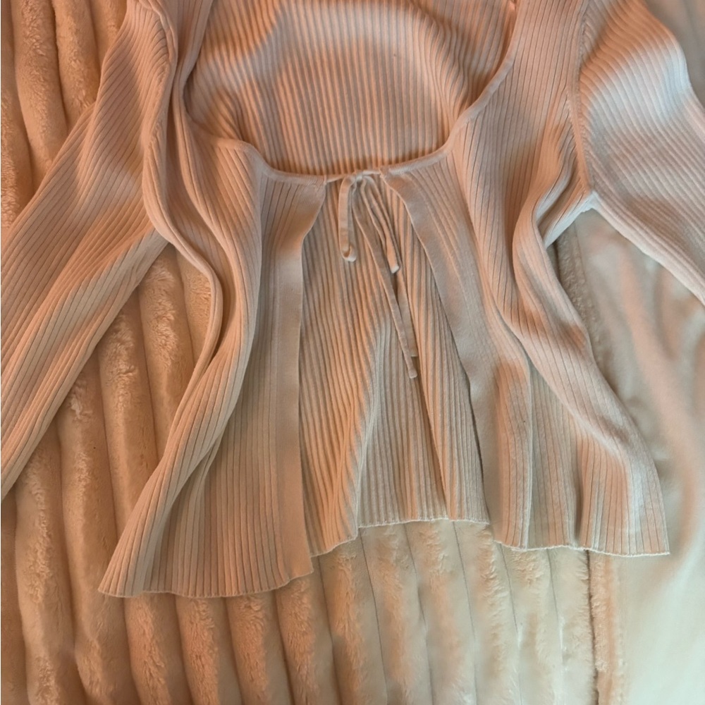 Garage Cream Ribbed Blouse